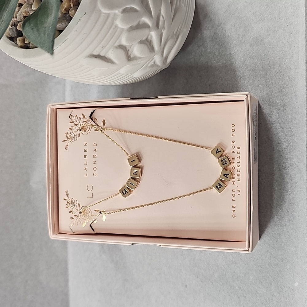 LC Lauren Conrad Gold-toned 16 Inch Necklaces w/ Charms-Boxed Set